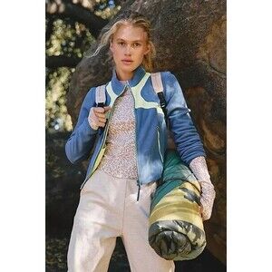 Free People Fp Movement In The Zone Fleece Zip Up Jacket Skyline Blue Medium